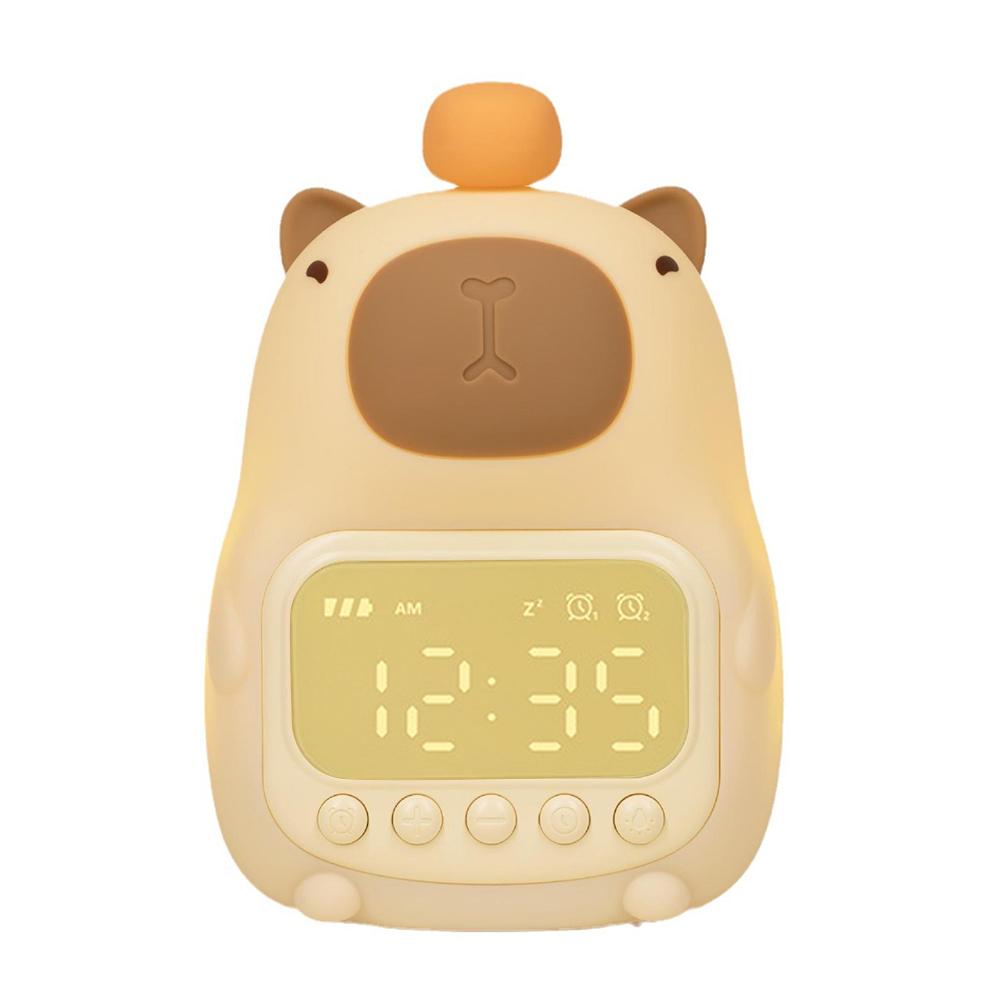 

Ночной светильник Capybara для детей, будильник, ночник, милая форма, зарядка, таймер, повтор, освещение, украшение для рабочего стола, детский подарок