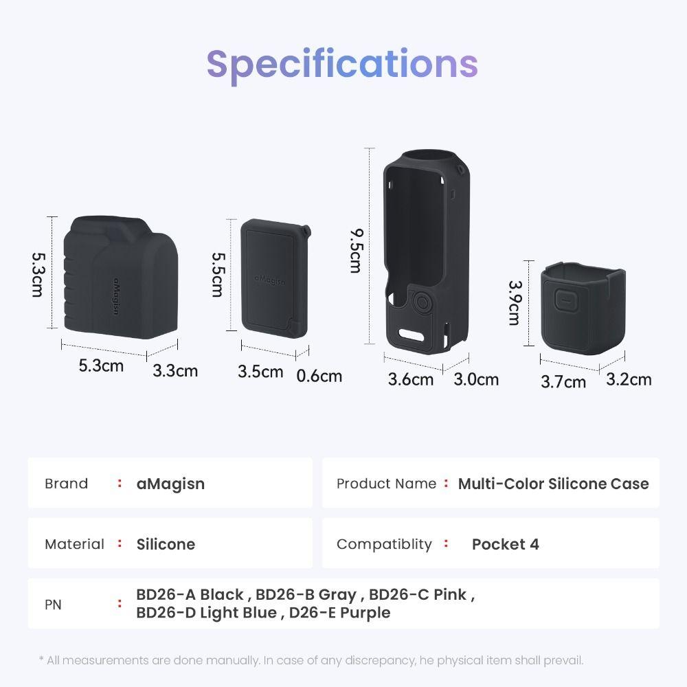 Silicone Protective Case Full Coverage Skin Cover for DJI Osmo Pocket 4 Gimbal Camera Accessories