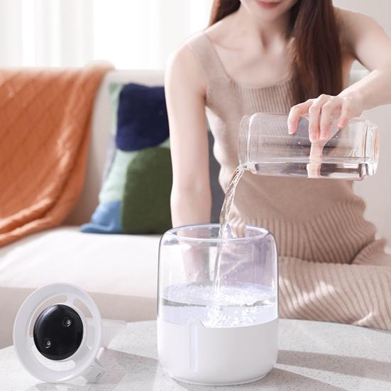 Umidificator USB cu Lumină de Noapte Afișaj Digital Mod Dublu de Pulverizare Zgomot Redus Capacitate Mare Umidificator de Aer Difuzor Uleiuri Esențiale