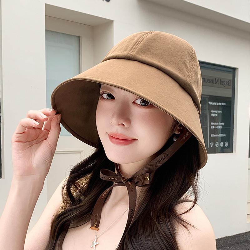 Summer Womens Wide Brim Sun Hat With Adjustable Ties For Face Sun Protection Casual Style