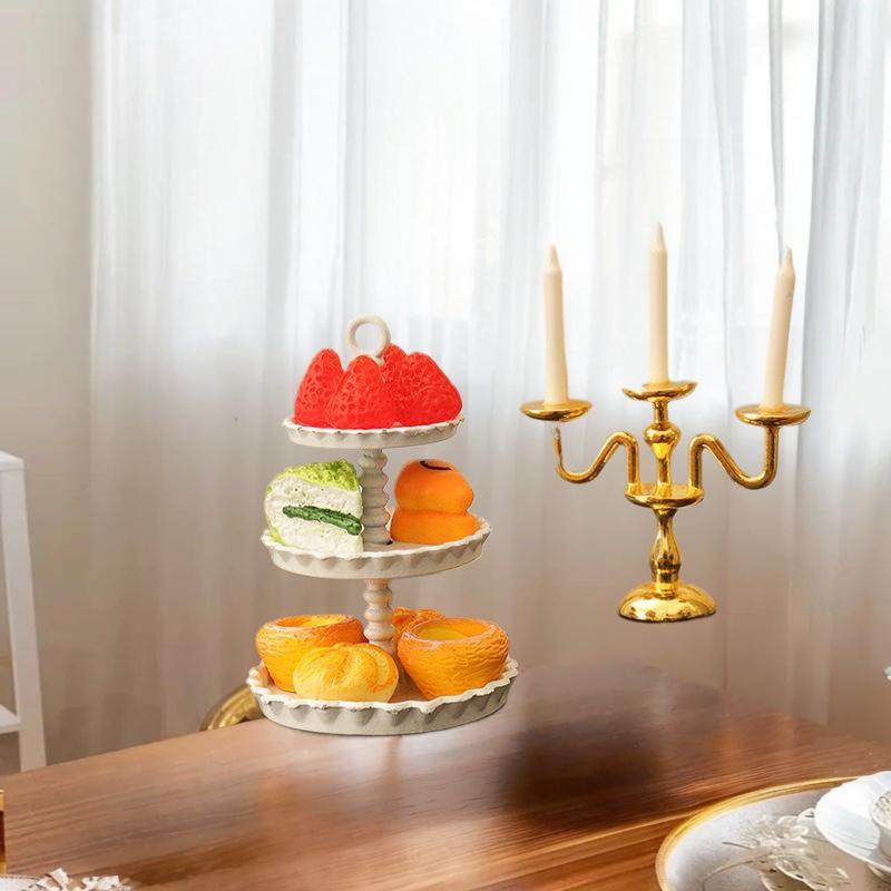 Aesthetically Appealing Mini Cake Stand Tray Model For Doll House Decor.