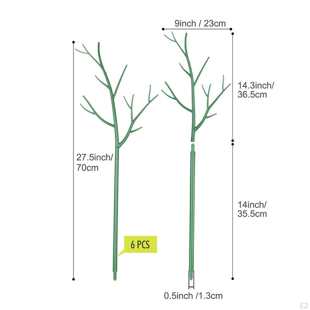 6 Piece Plant Support Stake Set, Versatile Indoor Support, Green Accessories with Orchid Clips