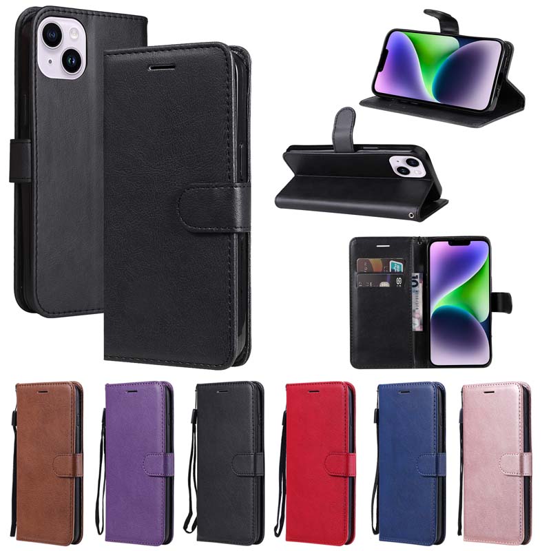 Leather Case For iPhone 11 12 13 14 15 Pro Max XR XS X 8 7 6 6S Plus SE 2020 Wallet Phone Cover Book Case Bumper Back Coque