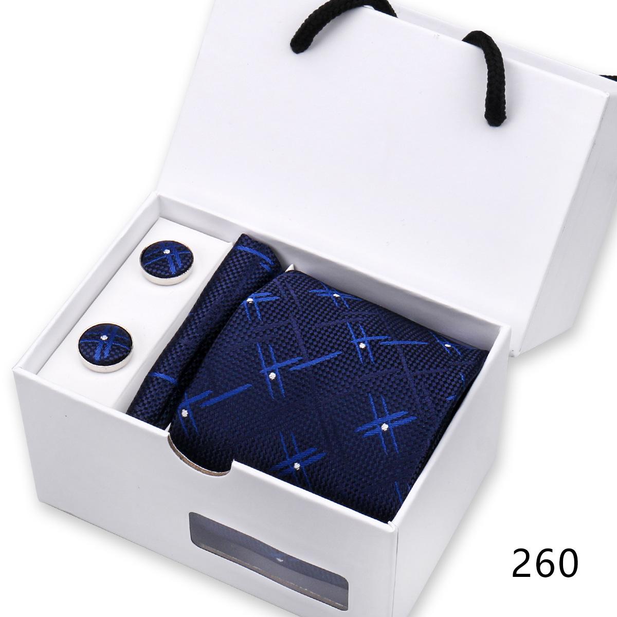 

Мужской галстук премиум-класса в деловом стиле с квадратным полотенцем, подарочная коробка из 3 предметов для свадебного платья, черный, красный, в полоску, полиэстеровый галстук