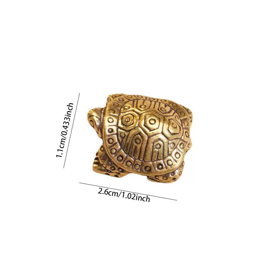 Retro Turtle Brass Ornament Desktop Wealth Attraction Zodiac Decoration Money Turtle Antique Long-lived Animals Home Decoration