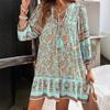 Abito Chemisier Stampato Scollo a V Bohemian Primavera/Estate 2025 per Donna