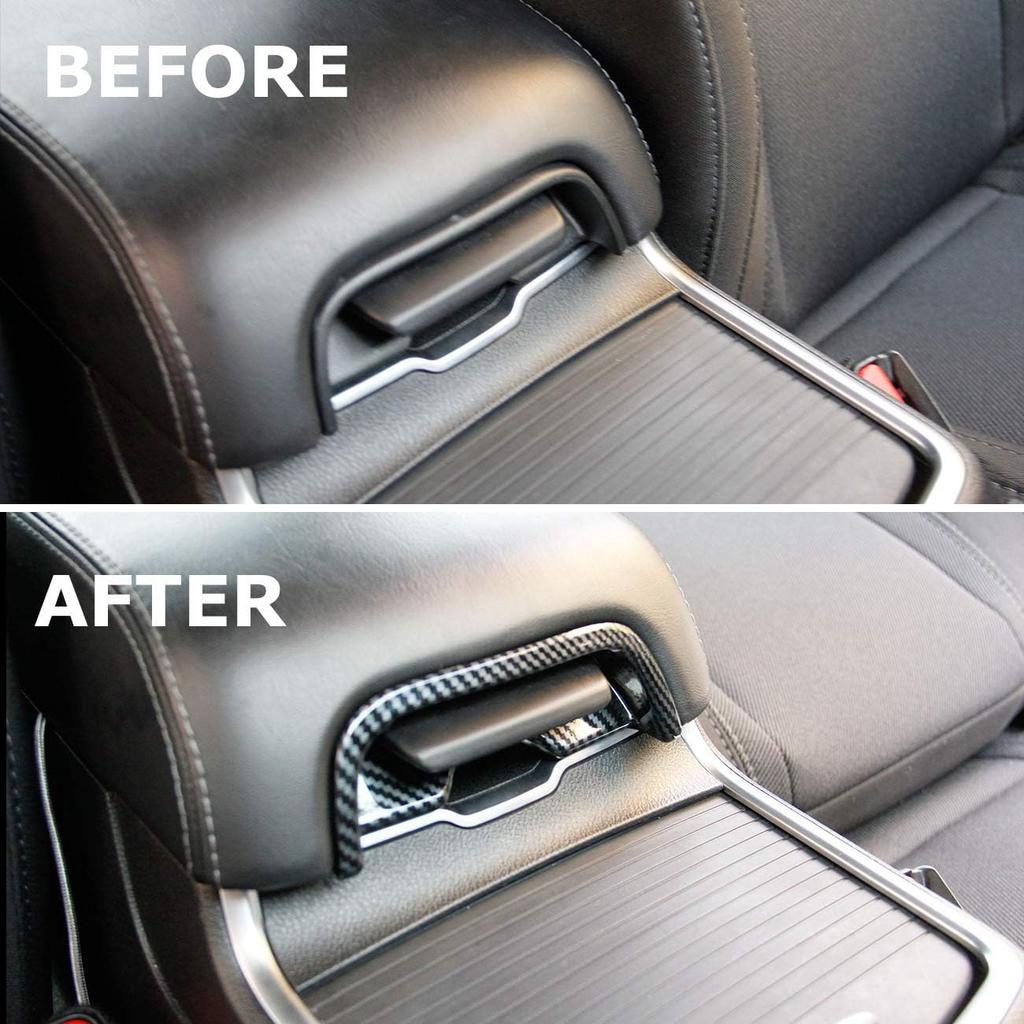 Crosselec Carbon Fiber Armrest Box Handle Bowl Cover Trim Interior Decoration Accessories for Dodge Charger 2011-2021/Chrysler 300 2015-2021