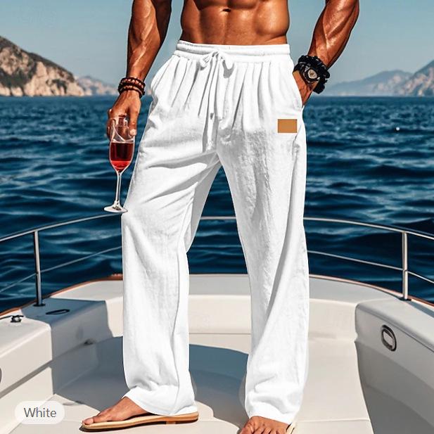 2026 Cross-Border Autumn Elastic Waist Straight-Leg Pants: Comfortable, Breathable for Outdoor or Beach Vacation