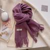 Winter Wool Scarf For Women Long Warm Cashmere Scarves Hijab Solid Lady Shawl Wrap Female Pashmina Bandana Head Scarfs New