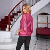 Women's Loose V-neck Sequin Flare Sleeve Top - Trendy Casual Vacation T-shirt