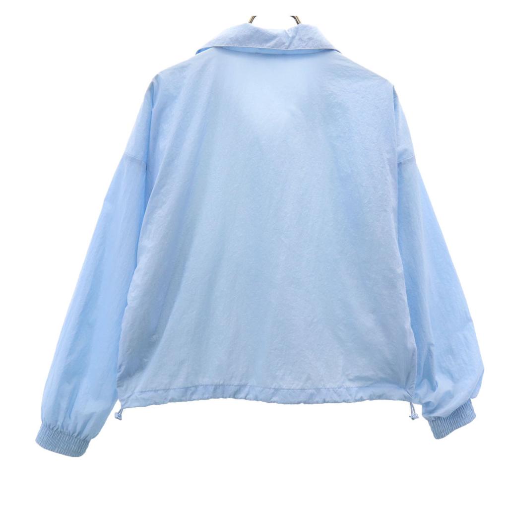 Adidas Originals Trefoil Logo Windbreaker L Sky Blue Mesh Lining Women Used