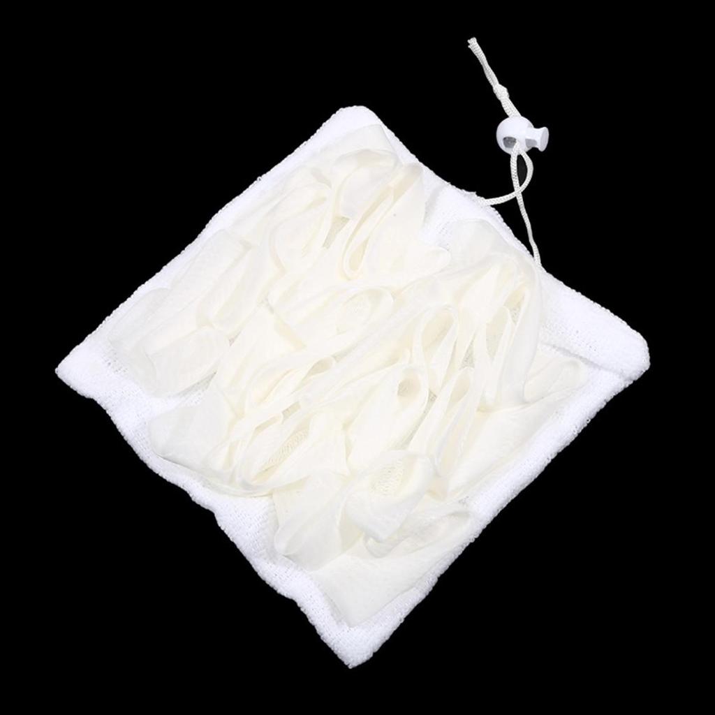 2-In-1 Bath Ball With Drawstring Closure For Soap Soft Exfoliating Mesh Shower Sponge Skin Care Bathing Tool Bathroom Accessories