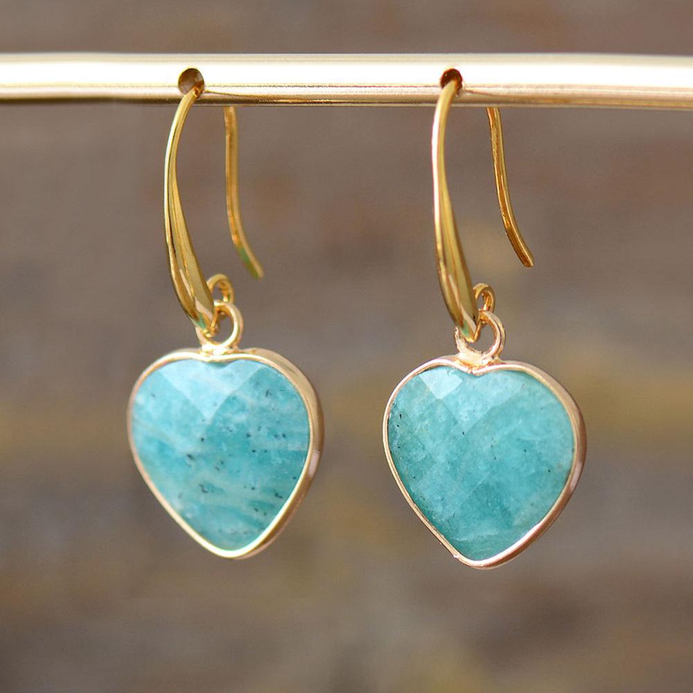 Classic Tianhe Stone Peach Heart Pendant Earrings Love Earrings Popular Jewelry