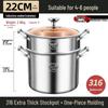 Yi Ceng 316 Stainless Steel Soup Pot with Steamer