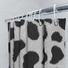 Animal Print Shower Curtain With Black Spots Waterproof Fabric For Bathroom Decor White Black