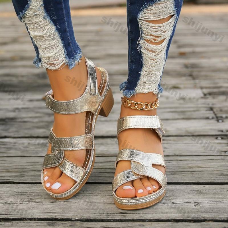Women Platform High Heels Sandals 2025 Summer Dress Chunky Open Toe Shoes New Design Brand Slingback Sandals Female Zapatos Muje