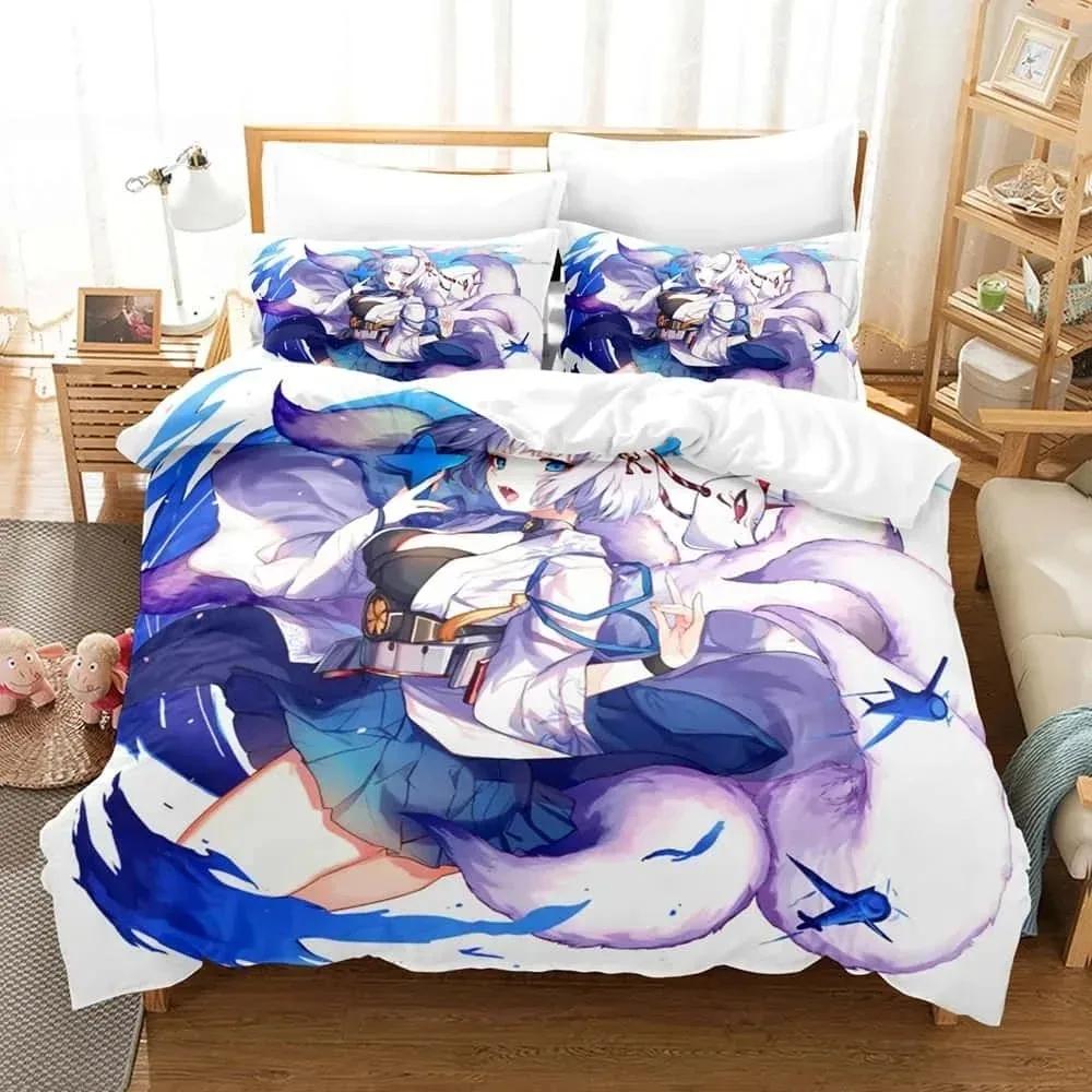 Anime Azur Lane Bedding Set Single Twin Full Queen King Size Bed Set Adult Kid Bedroom Duvet Cover Sets