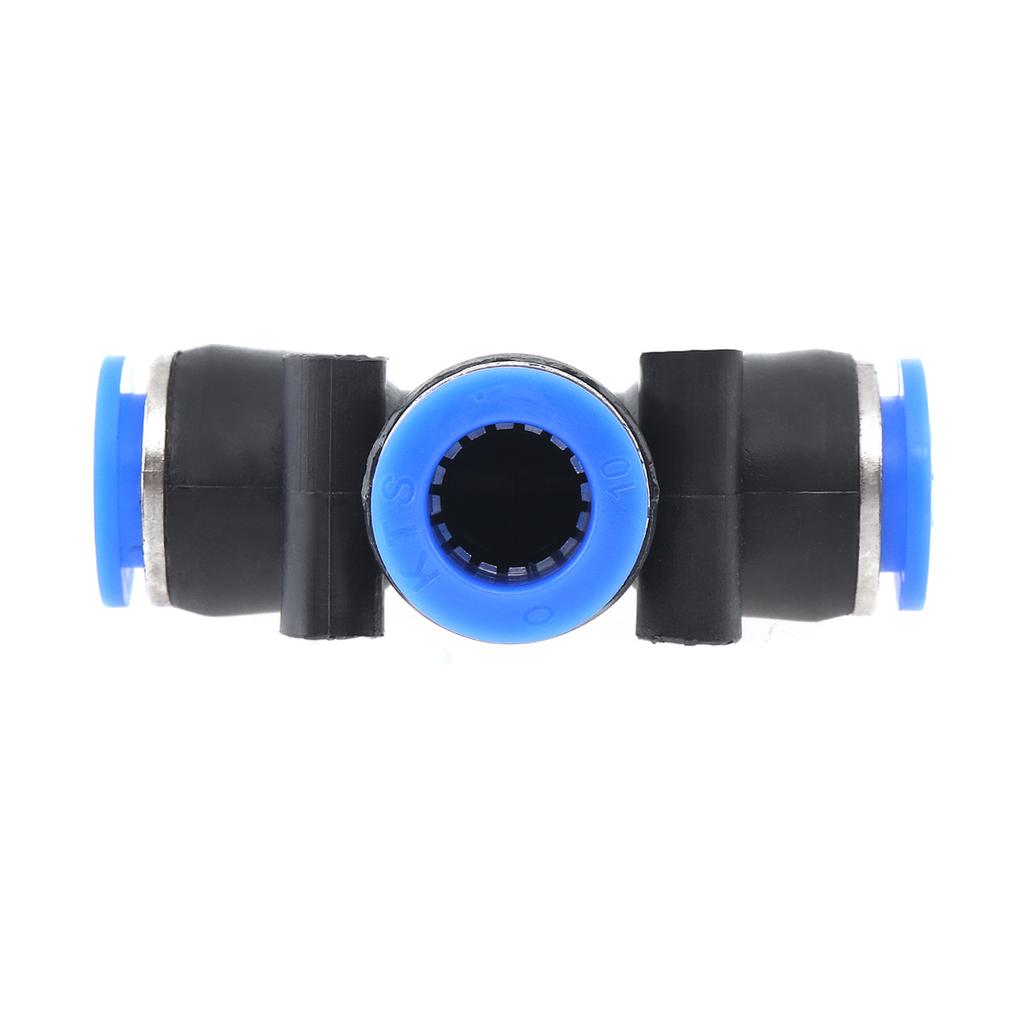 2Pcs 10mm T-type APE Plastic 3-Way Pneumatic Quick Connect Fittings, Push-in Air Hose Connector for Pneumatic Tools Air Tubing Connection