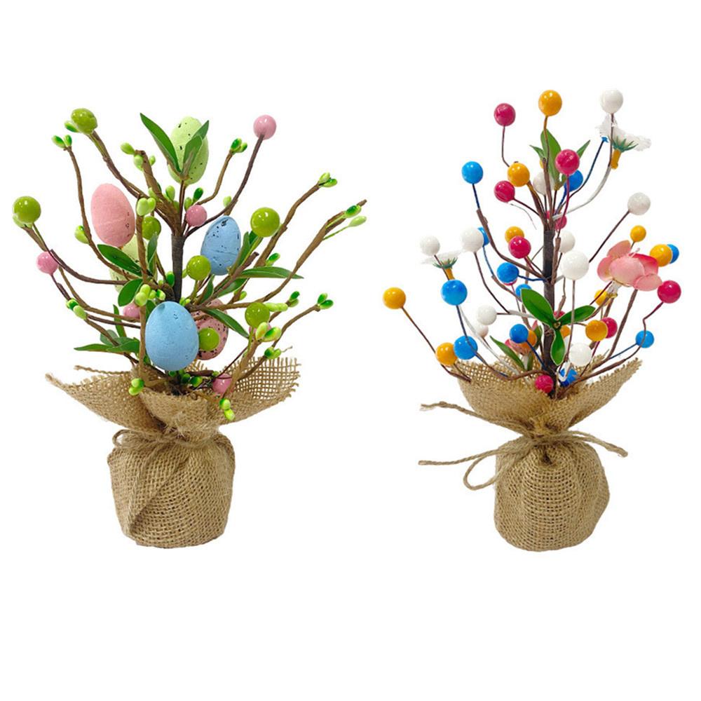 Home Vase Decoration Colorful DIY Painting Egg Flower Plant Easter Artificial Flowers Egg Easter Egg Flower For Seasonal Table