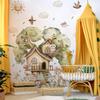 Woodland Animals Tree House Wall Decals Cute Owl Fox Deer Squirrel Hedgehog Vinyl Stickers Removable Nursery Room Decor For Kid