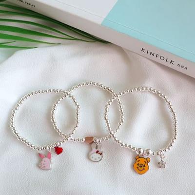 Women's 925 Silver Couple Mom and Baby Layered Bracelet