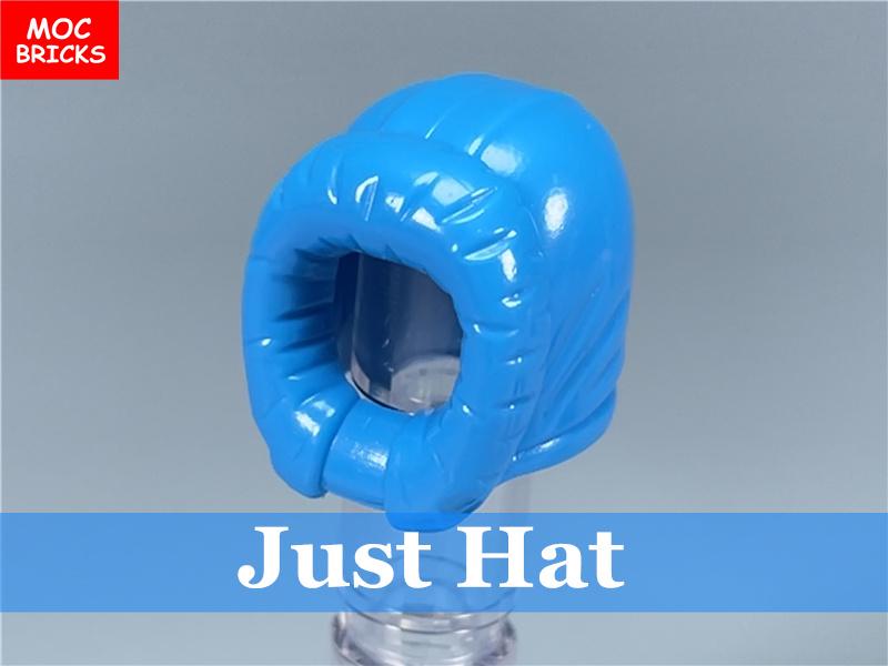 10 pezzi/lotto MOC Mattoncini Sci Nuoto Cuffia Cappello da Cowboy Casco Copricapi Accessori Figure Pezzi Blocchi da Costruzione Giocattoli Regali per Bambini