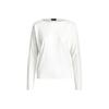 Polo Solid Color Tapered Pullover Long Sleeve Raglan T-Shirt Women Tops White WMPOKNINCU20279-100