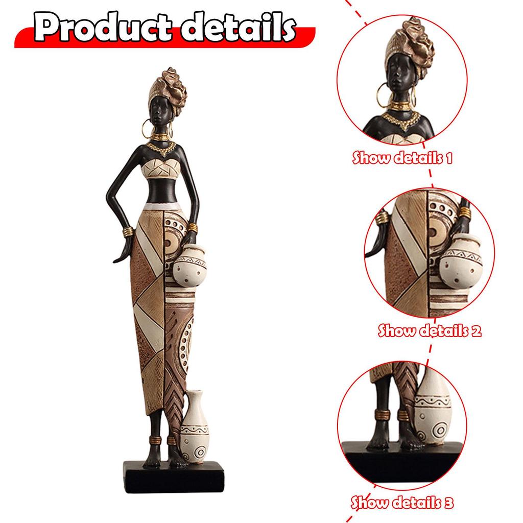 African Women Statue Shelf Living Room Housewarming African Art Sculpture