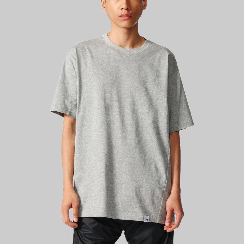 Adidas SS23 Solid Color Crew Neck Pullover Short Sleeve T-Shirt Men Tops Gray BQ3050-Grey
