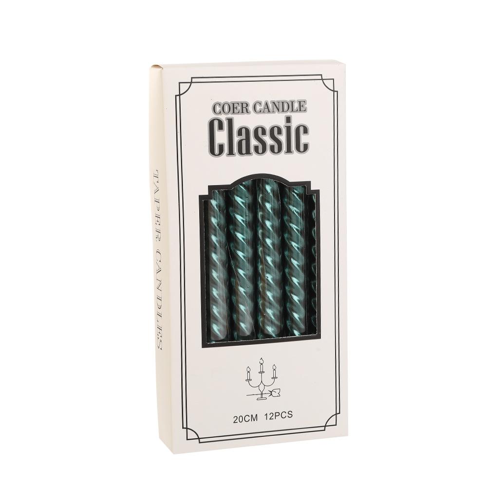 European Electroplated Threaded Long Pole Candle for Home Romantic Wedding Candlelight Dinner Festive Atmosphere Pole Wax