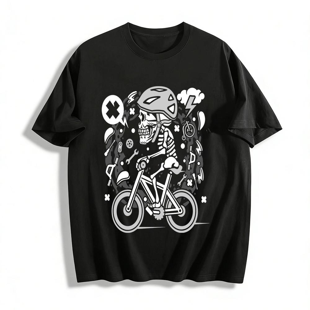 

Cycling Enthusiast Print T-Shirt Bike Repair Element Outdoor Top Pure cotton T-shirt XXS