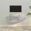 Vidaxl Set of 2 TV Cabinets, Concrete Grey, Wood-Based Material