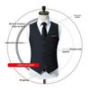 Pánské oblekové tílko s výstřihem do V bez rukávů jednořadové Slim Fit Business vesta Jednobarevné společenské šaty