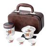 Jialang Lard Jade Ceramic Gaiwan Travel Tea Set