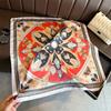 Palace Atmosphere Simulation Silk Printing Silk Scarf Square Scarf High-end Shawl Sunscreen Neck Professional Scarf Headscarf Scarf