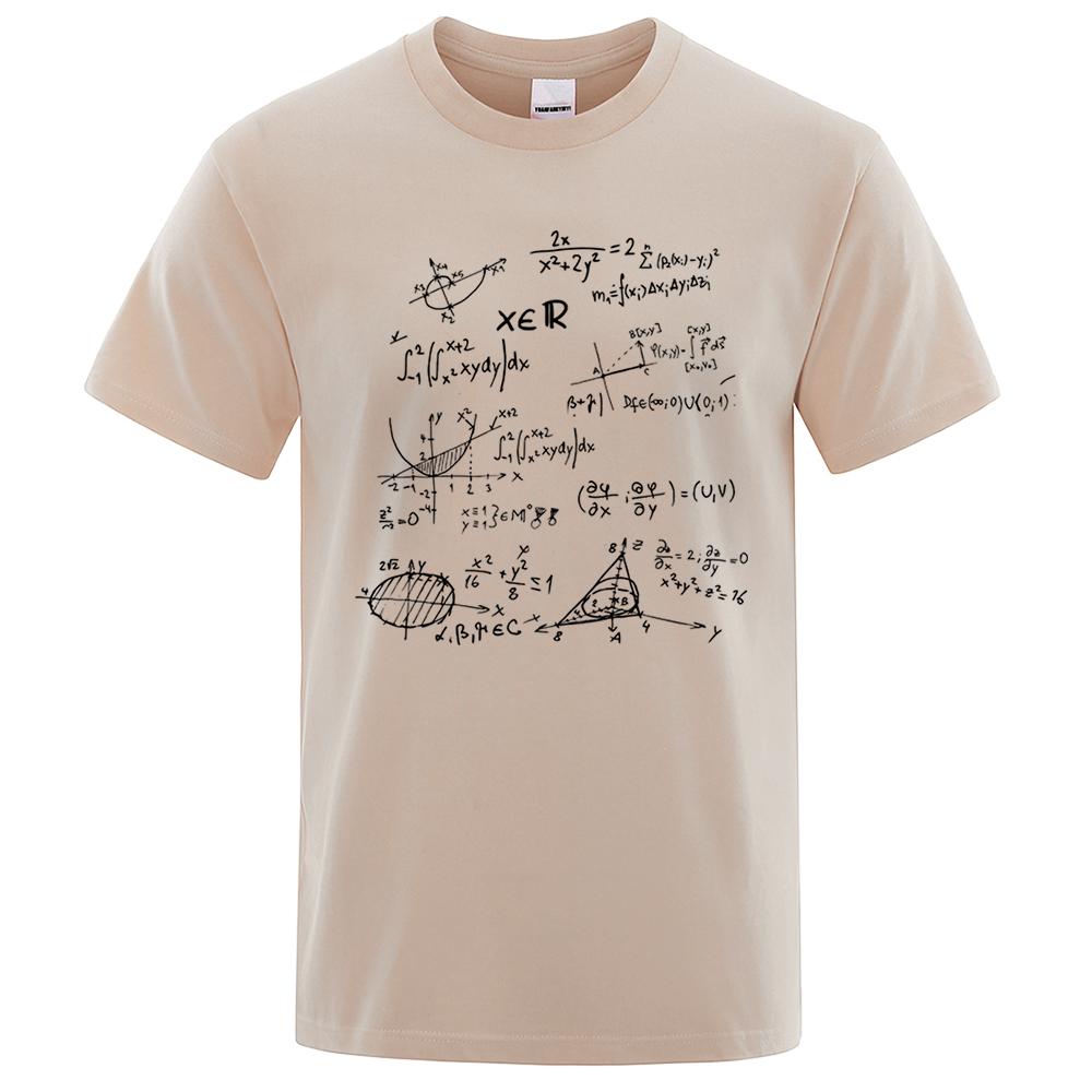 Mathematische Formel Mode T-Shirts Herren Atmungsaktive Schweiß T-Shirts Sommer Übergroße Kleidung Locker 100% Baumwolle Locker Herrenhemd