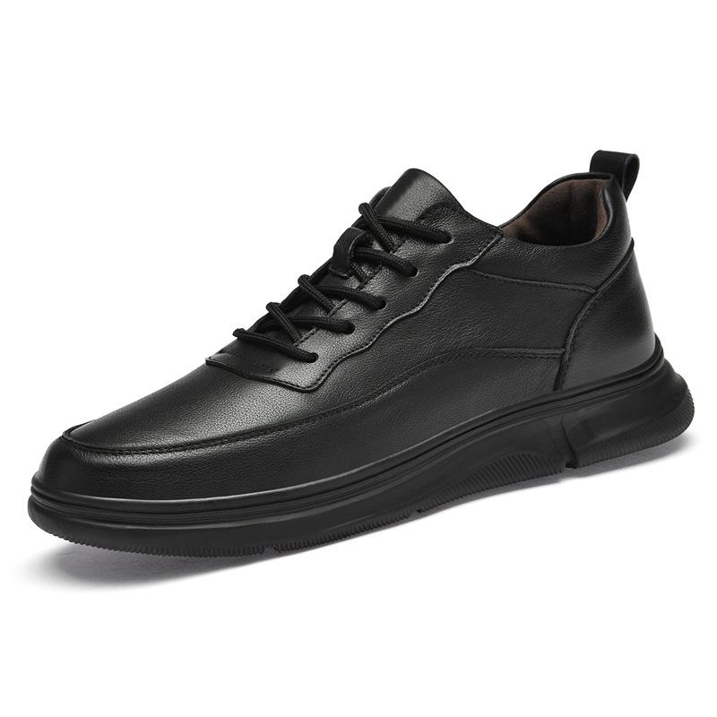 Shoes Autumn New Thick-soled Lightweight Outdoor Sports Shoes Light Luxury Leather Lace-up Casual Shoes