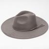 9.5Cm Big Edge Peach Heart Top Hat, Suede Felt Hat, Retro Fashion Big Eaves Hat, Flat Edge Gentleman'S Hat