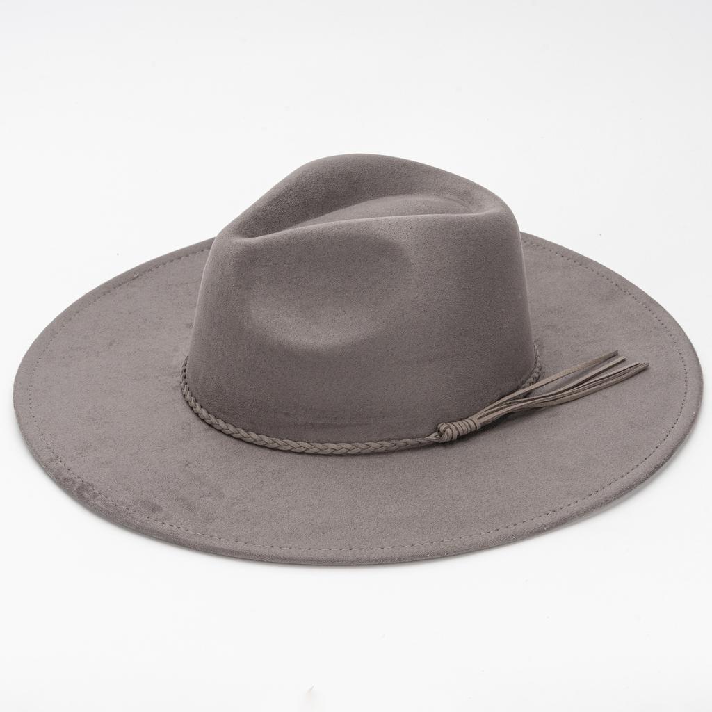 9.5Cm Big Edge Peach Heart Top Hat, Suede Felt Hat, Retro Fashion Big Eaves Hat, Flat Edge Gentleman'S Hat