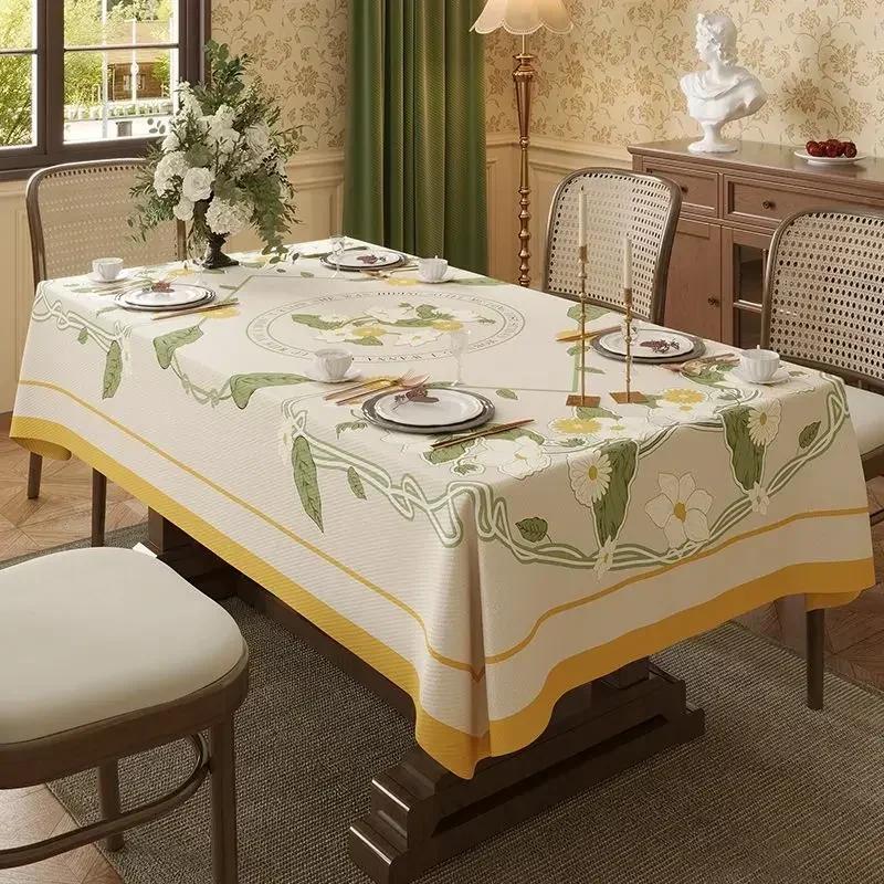 

American Pastoral Waterproof Tablecloth Rectangular Printed Dining-table Cloth Household Dustproof Wear Resistant Table Covers 90x90cm 1pcs