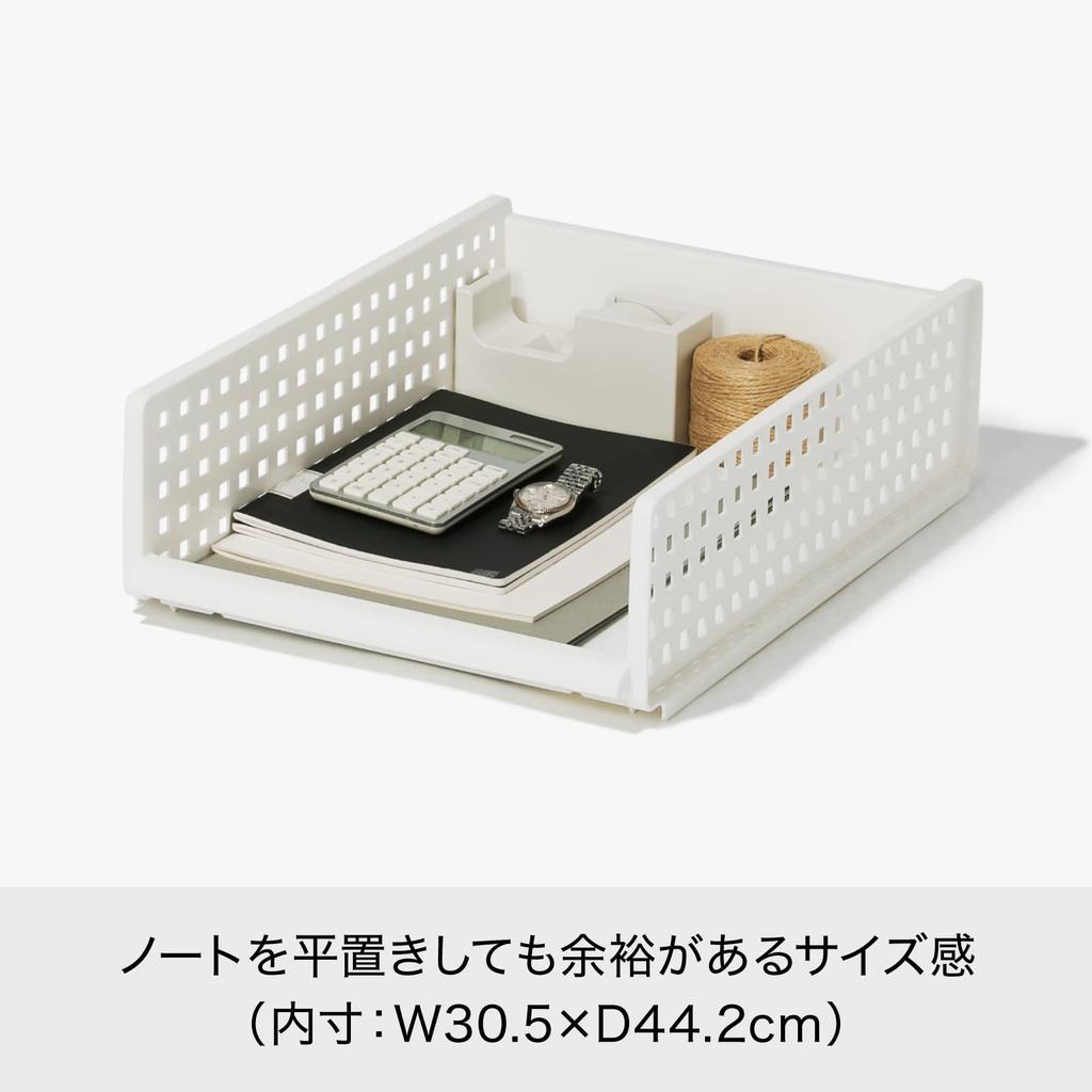 Storage Combinable Storage Wide Made in Metal Closet Clothing School Randoseru Wagon Like-it Box, Tray, S, White, MOS-16, Japan, Approx. 18.5" Deep,