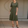 Women's Casual Elegant Short Sleeved Round Neck Dress