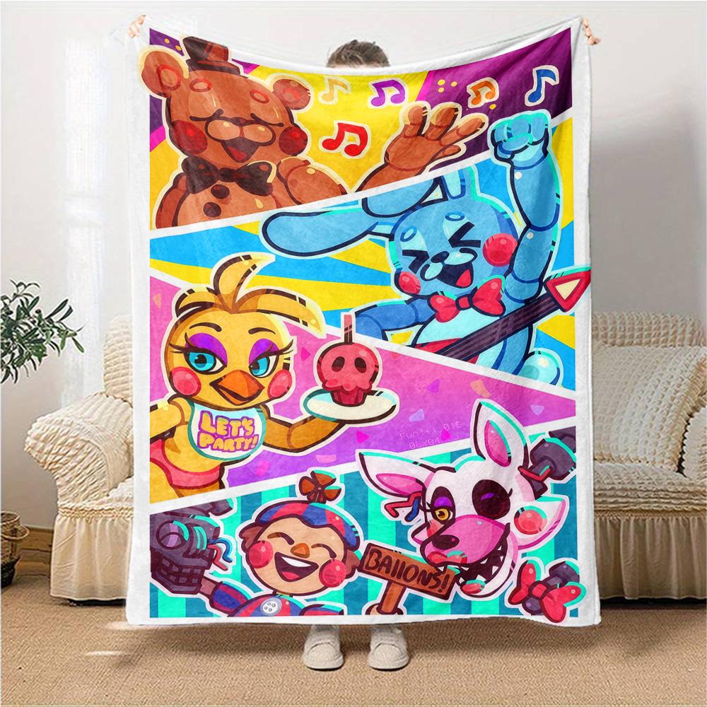 1Pc Fnaf Horror Night Poster Blanket For Couch Bed Plush Cozy Fuzzy Blanket Super Soft Warm Blankets For Fall And Winter 0918219
