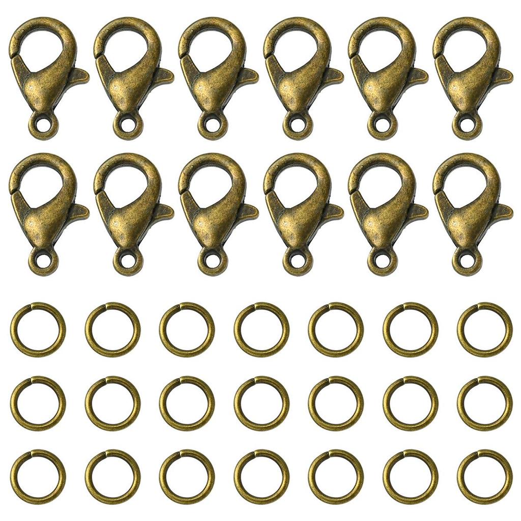 Multicolor Zinc Alloy Lobster Clasp & Jump Ring Set for DIY Bracelet & Necklace Jewelry
