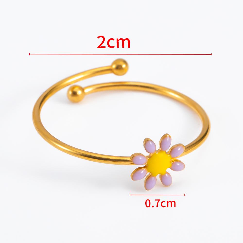 

3pcs 1pc Stainless Steel 2cm Open Adjustable Drip Oil Daisy Ring Settings Bases Finger Rings Trayer DIY Jewelry Making Supplies 1pc фиолетовый