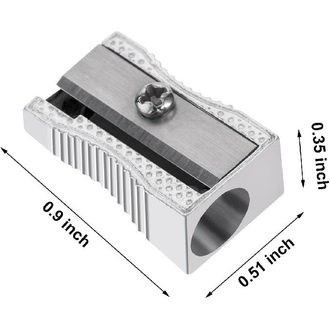 Frienda 48 Pack Metal Pencil Sharpeners Handheld Metal Mini Sharpeners Manual Pencil Sharpeners with Single Hole Aluminum Alloy Sharpener for