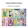 8 Sheets Motorcycle Excavator Various Vehicle Combinations Diy Decal Fire Truck Ambulance Puzzle Stickers Gifts Decoration