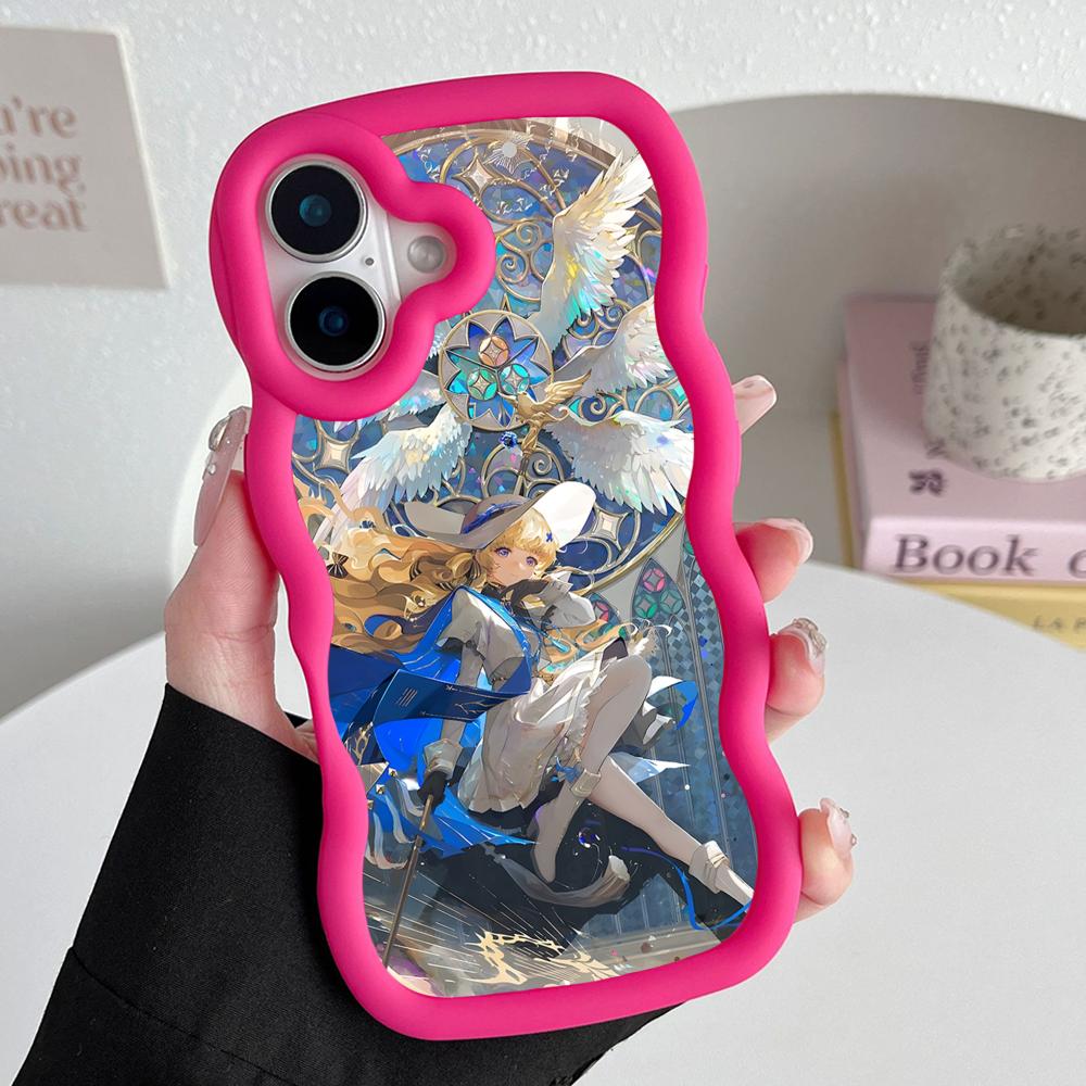 Wuthering Waves Phoebe Telefoonhoesje voor iPhone 17 16 15 14 13 12 11 Air Pro Max Plus Golvende Rand TPU Kleurrijke Hoes Luxe Hoes