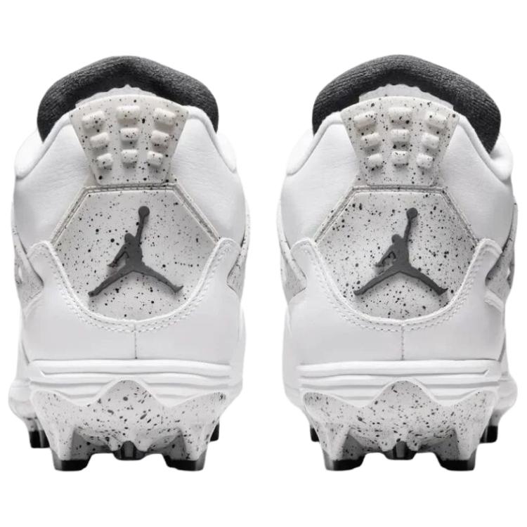 Air Jordan 4 Retro TD Cleat White Cement Unisex Sneakers Fire-Red Black Tech-Grey HQ0207-106