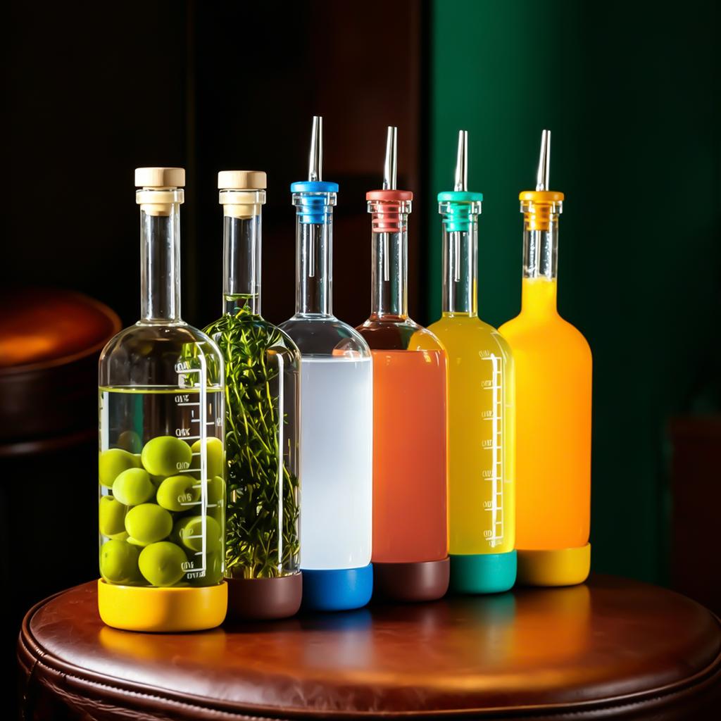 2PCS 800ml Inmeet Creative Bubble Wine Bottle Bar Juice Cocktail Oil Bottle with Scale Bartender Supplies